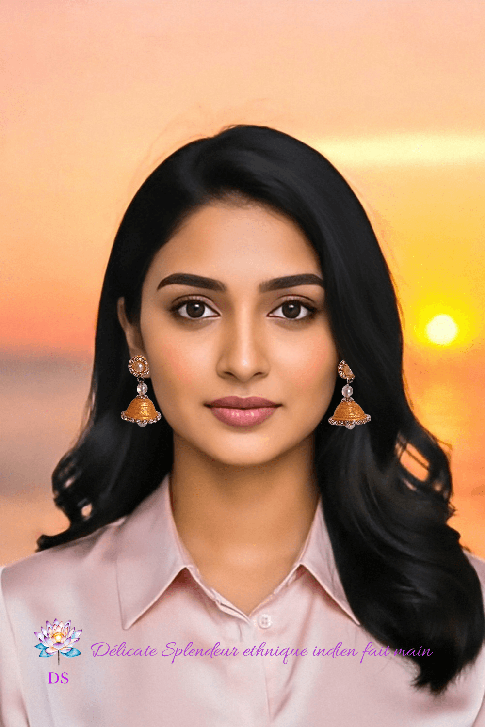 Djimiki Rond Doré Simple - Boucles d'oreilles Délicate Splendeur - Portées par Dévi