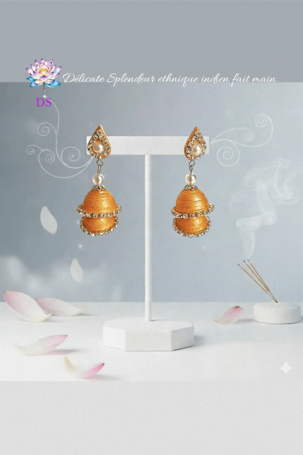 Magnifiques Djimiki dorés à deux étages qui illuminent le visage.