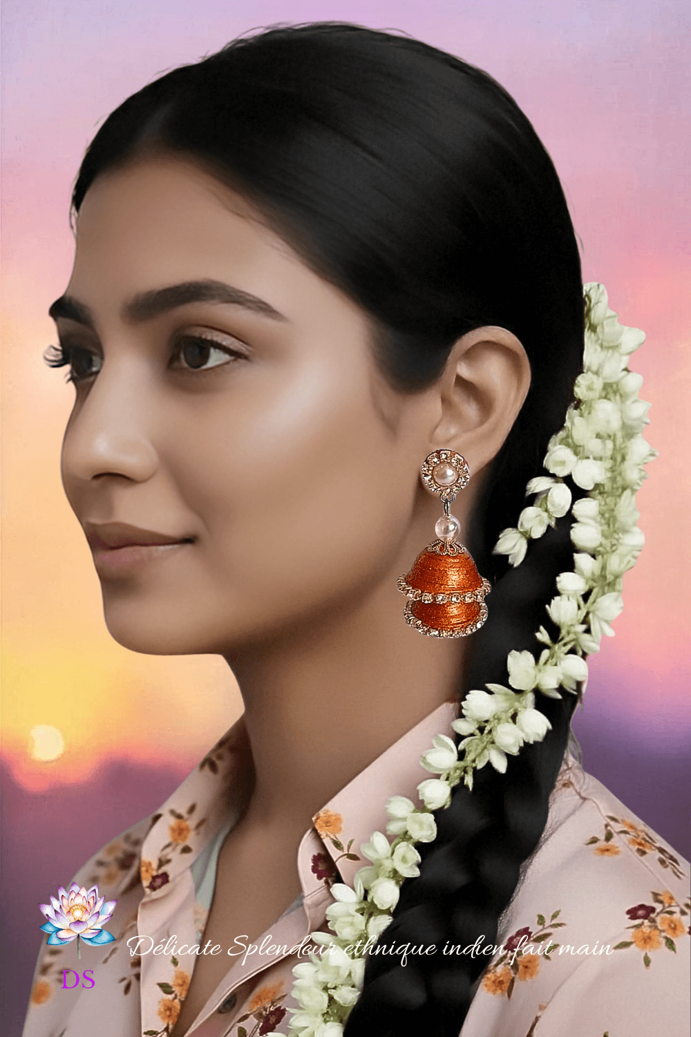 Djimiki Rond Cuivré Double - Boucles d'oreilles Délicate Splendeur - Portées par Dévi