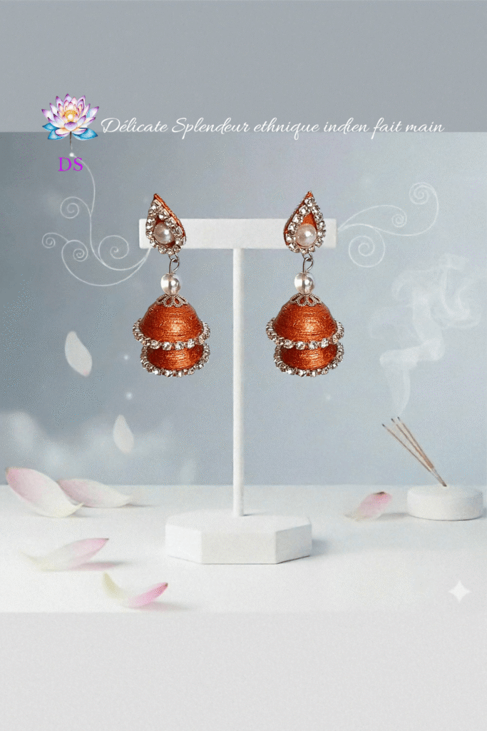 Boucles d'oreilles indiennes traditionnelles Délicate Splendeur.